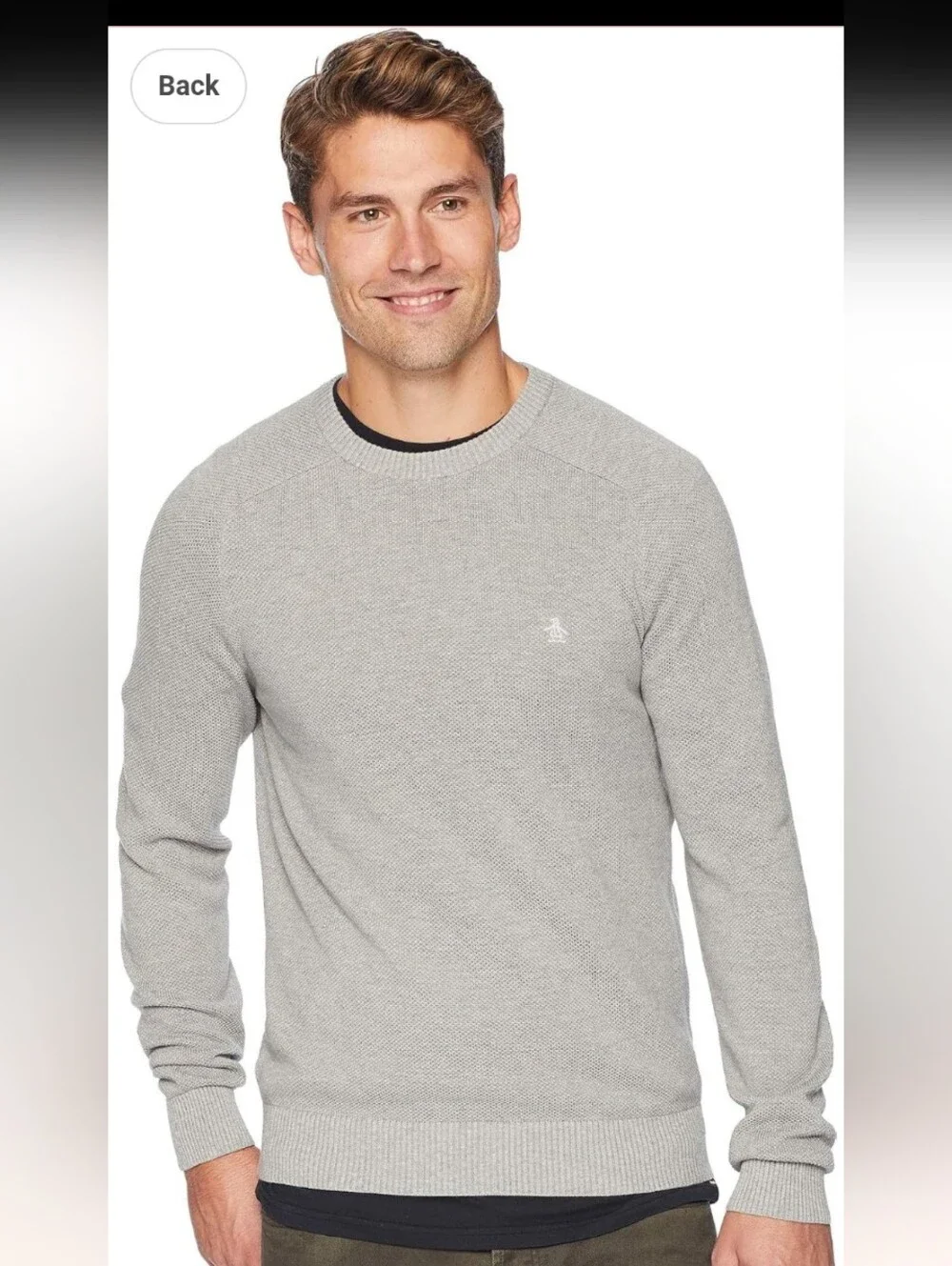 Penguin 100% Cotton Gray Pullover Sweater Sz M